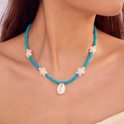 Fashion Shell Turtle Pendant Beaded Necklace Beach Jewelry Holiday Gift Women - Picture 14 of 15