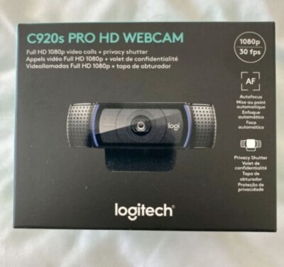 Logitech - C920s Pro 1080 Webcam with Privacy Shutter - Black