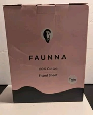 FAUNNA 100% cotton fitted sheet twin white 800 thread count NEW