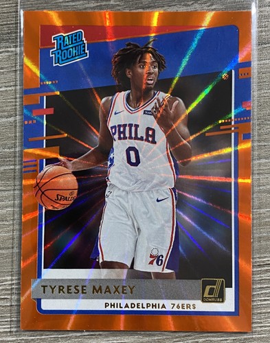 2020 21 Donruss Tyrese Maxey Rated Rookie Orange Laser Rookie Card 211 