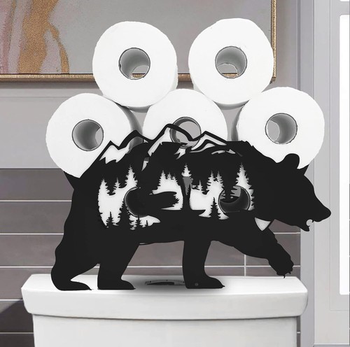Charming Free-Standing Bear Toilet Paper Holder - Fun Addition for Any Bathroom - Picture 3 of 9
