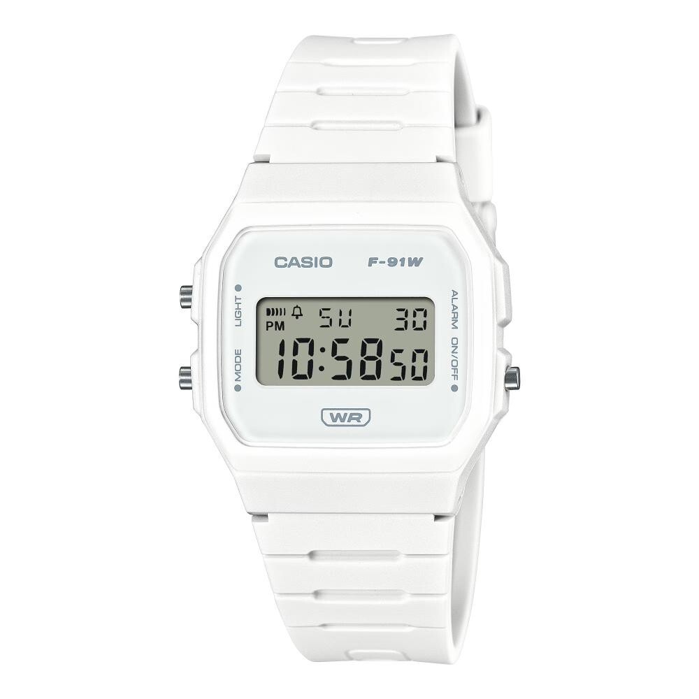 Casio F-91WB-7ADF White Digital Vintage Unisex Watch with Resin Strap