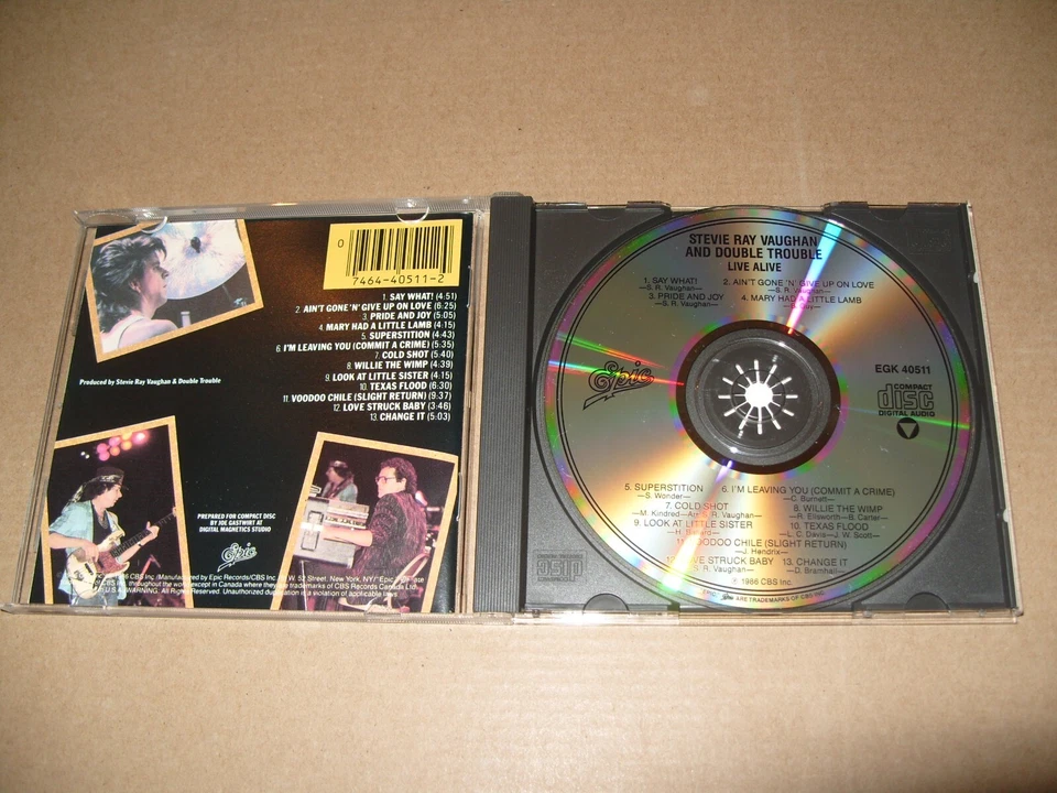 Stevie Ray Vaughan And Double Trouble–Live Alive 1986 EARLY CD +INLAYS EXCELLENT - Image 2 of 3