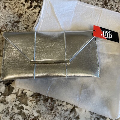 JNB Women's Metallic Material Clutch Purse