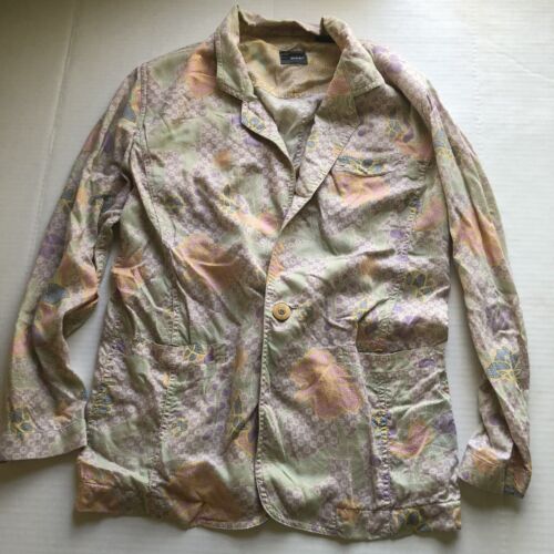 Vtg Lizwear Pastel Floral One Button Shirt Blazer… - image 1