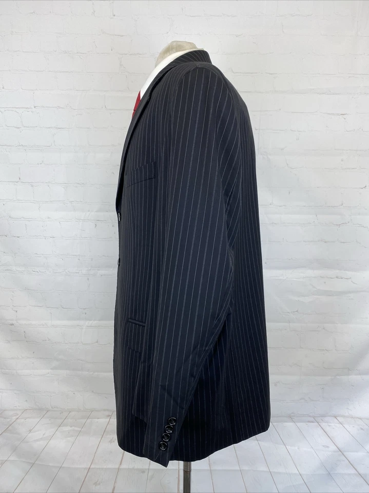 Paul Fredrick Men's Black Striped Blazer 44R $895 - Image 4 of 4