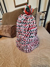 Unisex Christmas red, green and white Beanie Hat - one size fits all