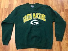 Green Bay Machine Packers Vintage Champion Crewneck Adult Large Green Sweatshirt