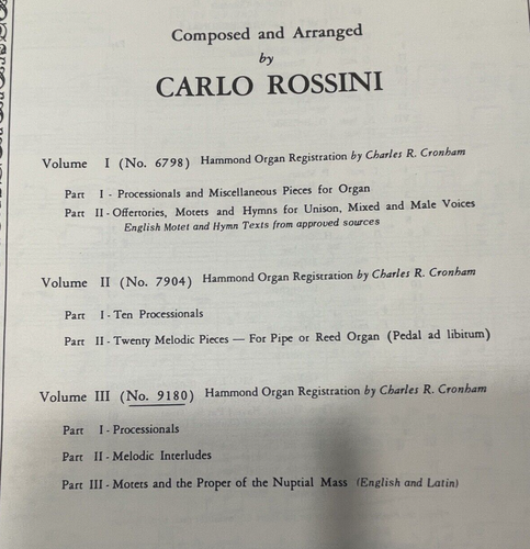 Carlo Rossini Wedding Music Vol.2 & Vol.3 Organ Sheet Music Religious Devotional - Picture 9 of 12