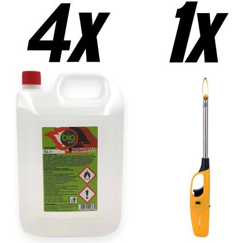 Bio Sprint BIOETANOLO COMBUSTIBILE LIQUIDO STUFA, CAMINETTO 4X5Lt + ACCENDINO - Foto 5 di 6