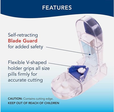APEX ULTRA PROFESSIONAL PILL SPLITTER CUTTER SELF RETRACTING BLADE