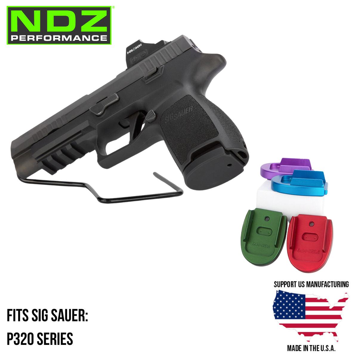 VlaMiTex MB-4 Set Magazinboden Für Sig Sauer P320 - Verlängerte Bodenplatte 9mm