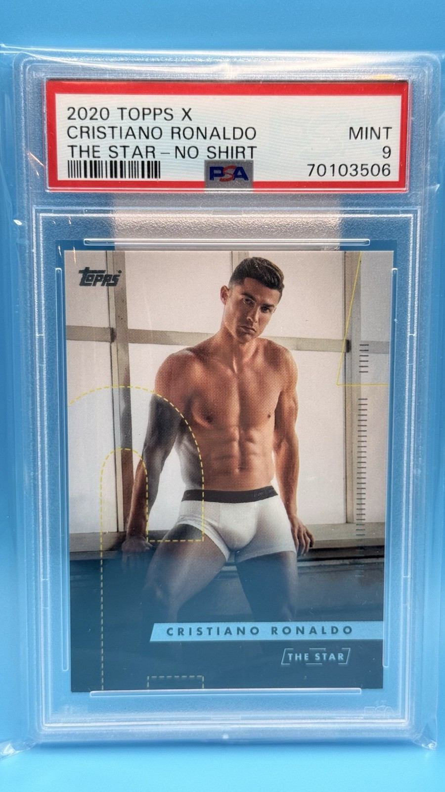 Topps 2020 X Cristiano Ronaldo The Star - No Shirt CR7 PSA 9 view 1