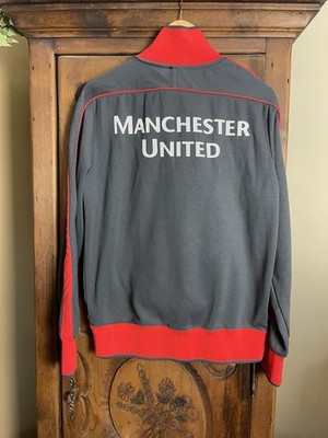Nike Manchester United Men's M Soccer Football Gray/Red Track Full