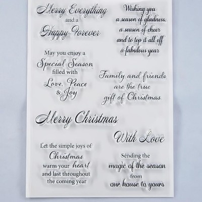 Words Merry Christmas Everything Peace Love Joy Clear Stamps Card Making