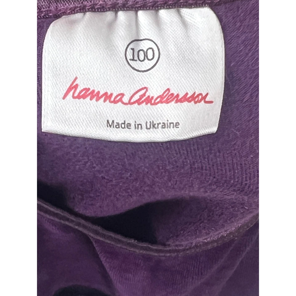 Vestido Hanna Andersson Púrpura Terciopelo en Niveles Niñas Talla 100 Foto 3 de 4