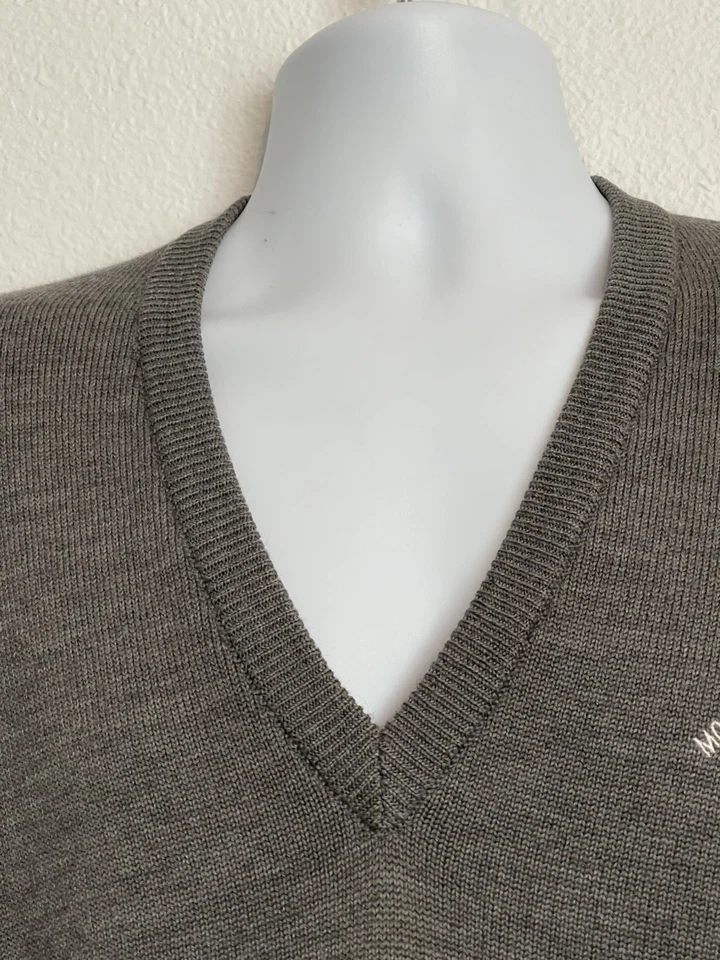 Suéter Vintage Clark Gregory 100% Lana Merino Guijarro Playa Gris Escocia Talla XL Foto 2 de 4