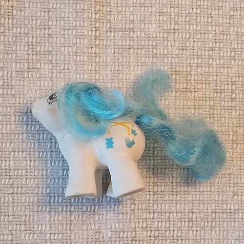 My Little Pony G1 1987 Vintage Cuelga Ponis Recién Nacido Blanco Azul Bebé 2.5" - Imagen 3 de 5
