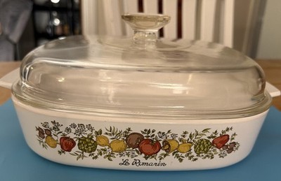 Vintage Corning Ware LE ROMARIN Casserole Dish & Lid  Spice Of Life A-10-B