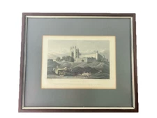 19th Hand Colored Engraving India "Futtipore Sigri"  Framed Matted, Agra Gateway