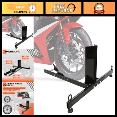 ECOTRIC Motorcycle Wheel Chock Stand Adjustable Front Tire 1800lb Capacity - Imagen 1 de 4