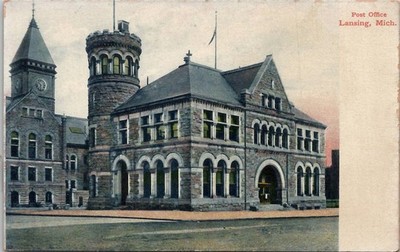 Post Office Lansing Michigan Vintage Postcard Wpc11
