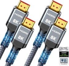 Highwings 10K 8K HDMI 2.1 Cable 2-Pack 6.6FT – Certified 48Gbps Ultra High Speed