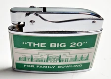 Vintage Warco Super Automatic Lighter ''The Big 20'' Bowling Alley in Box