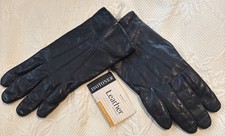 ISOTONER Signature Cashmere Lined Men's Black Genuine Leather Gloves Size M NWT