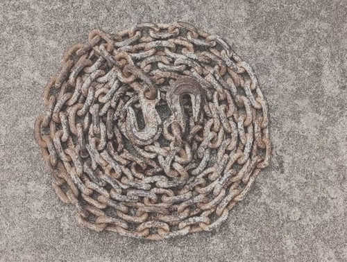 15 ft Rigging Lifting Chain 3/8" Steel w/1 Midland Grab Hook & 1 Red-D-Grab Hook