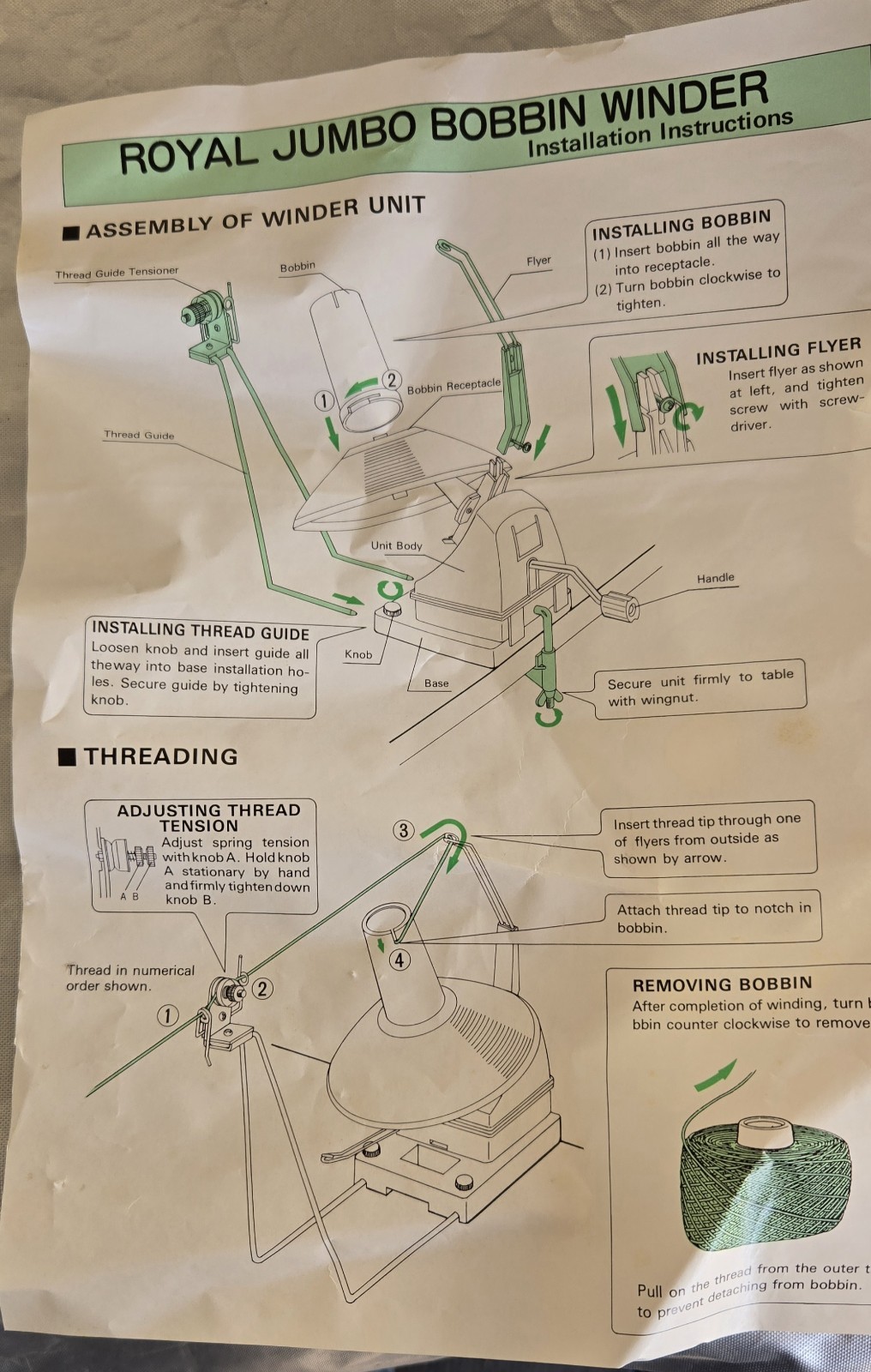 Jumbo Royal Wool Winder Yarn Bobbin Winder With 3 Cones