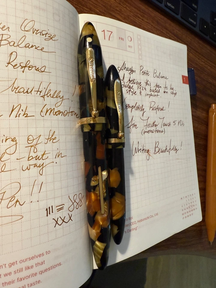 Sheaffer 1929 Oversize Lifetime + Petite Feather Touch #5 Pearl Black RESTORED - Image 4 of 4