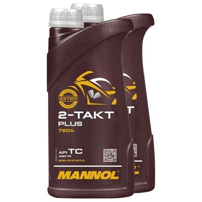 Motoren Öl 2-Takt Plus MANNOL API TC 2x 1 Liter Aprilia ATU Gilera Honda Kymco