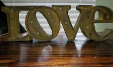 LOVE Metal Art Sign – Vintage Industrial Look | Rustic Studio Décor Display