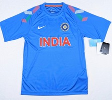 INDIA 2013 CRICKET JERSEY SZ Med NIKE 621969 480 Authentic Blue Dri-Fit Shirt