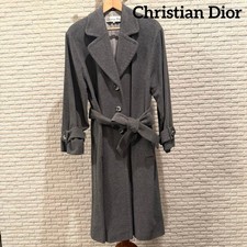 USED  CHRISTIAN DIOR  A LONG COAT WITH BELT MADE OF HIGH-QUALITY CASHMERE FROM