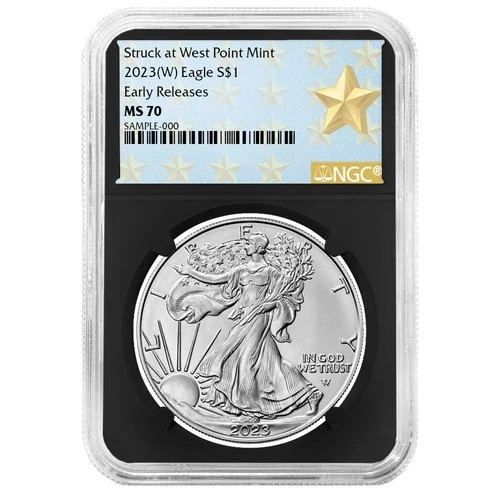 2023 (W) $1 American Silver Eagle NGC MS70 ER West Point Star Label Retro Core