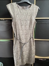 Apricot Size S Light Brown / Gold Lacy Lined Dress With Belt