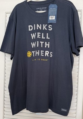 NWT Life is Good Mens Blue Sz- XXL-''Dinks Well With Others''Pickleball T-Shirt-EE