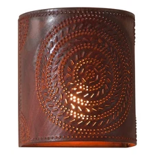 Chisel Wall Sconce Light  Punched Tin Metal Fixture in Rustic Finish USA