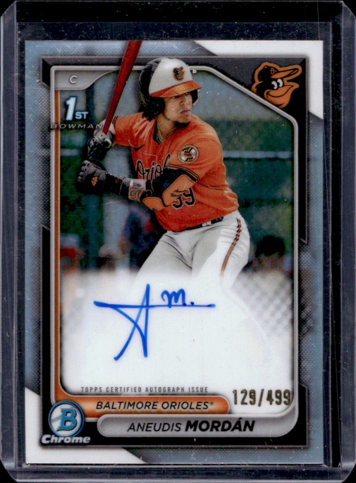 2024 Bowman Aneudis Mordan Chrome Auto Refractor 1st #129/499 Orioles