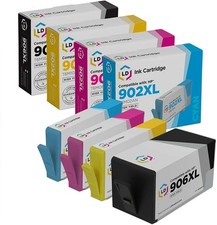 LD Compatible Replacement for HP 906XL / 902XL Black, Cyan, Magenta  Yellow Ink