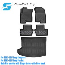 3d Floor Mats Trunk Cargo Liners Tpe Black For 2007-2017 Jeep Compass Patriot