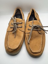 Sperry Top-Sider Boat Shoes Intrepid Boy 7M Brown Leather Fabric Lace Up Comfort