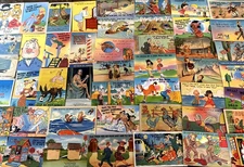 BIG Lot of  54 Linen Funny  Humor~Comic~Mixed Topics~ Postcards~34 Unused~m108