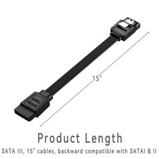 Black SATA III 6Gbps Cable 15" 3 Pack HDD SSD Data Connector