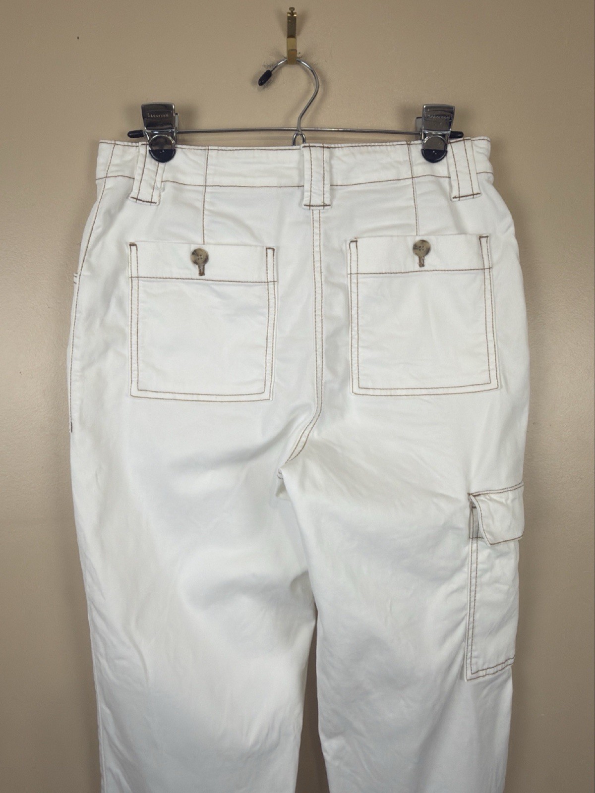 Joie Off-White Straight Leg Cargo Pants Mid Rise Minimalist Utility Style Size 8 thumbnail 6