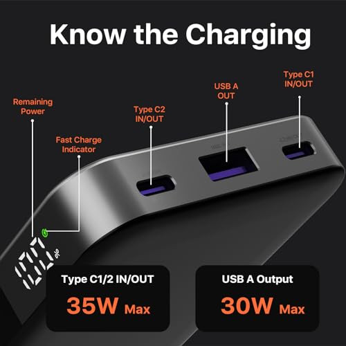 35W 10000mAh Fast Charging Portable Power Bank for On-the-Go Devices