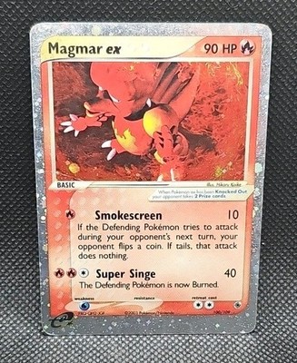 Pokémon TCG Magmar ex Ruby & Sapphire 100/109 Holo Rare Lightly Played Vintage
