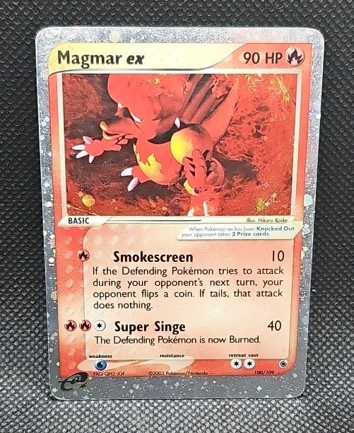 Pokémon TCG Magmar ex Ruby & Sapphire 100/109 Holo Rare Lightly Played Vintage